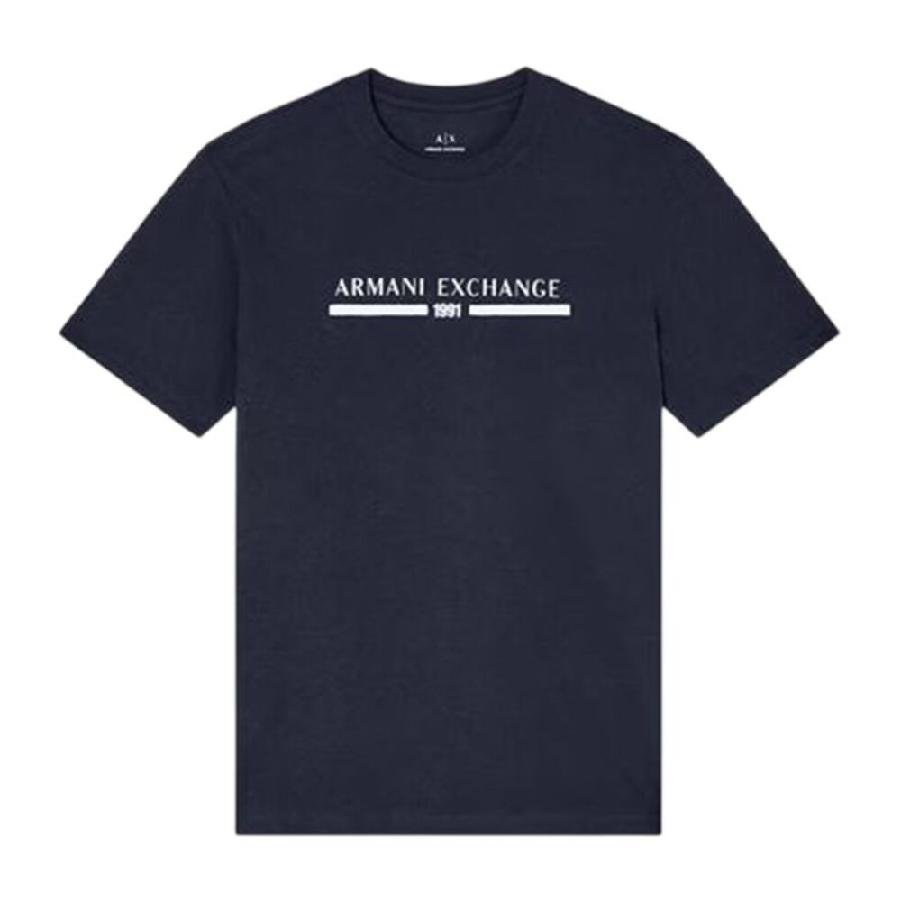 Armani Exchange Mens Linear Logo T-Shirt / Navy